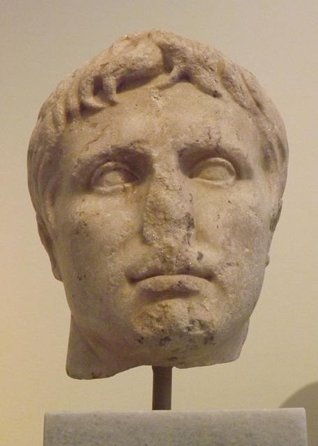 Portrait Head of Augustus from the Roman Agora in Athens in the National Archaeological Museum of Athens, May 2014