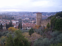 Wall and tower of Pitti Palace.