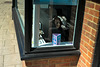 The front window of  ''Airdressing''  No.6  Dig street - Ashbourne - Derbyshire,
