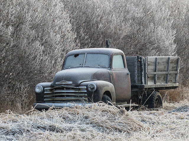 Frosty old Chevrolet truck