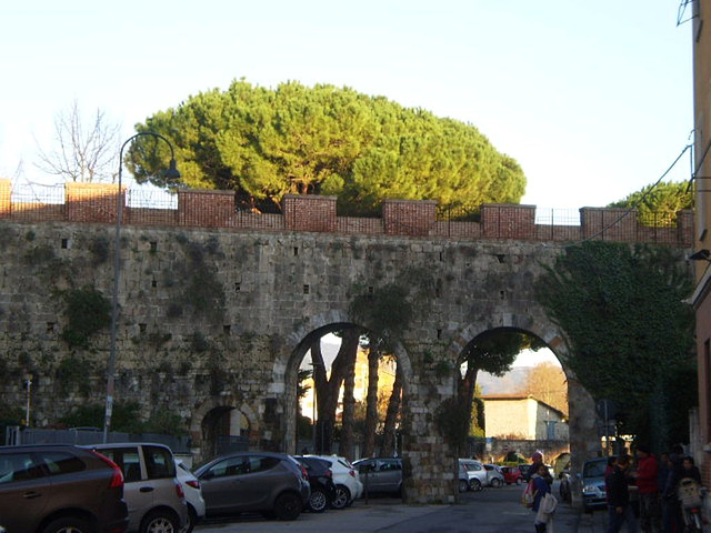 Arches on the old wall.