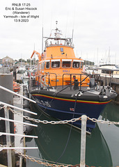 Yarmouth IoW lifeboat on station bow view 13 9 2023