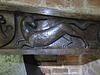 paycocke's, coggeshall, essex, unicorn on c16 fireplace lintel