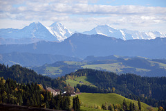 Weltbekanntes Bererpanorama, mit Eiger, Möch, und Jungfrau