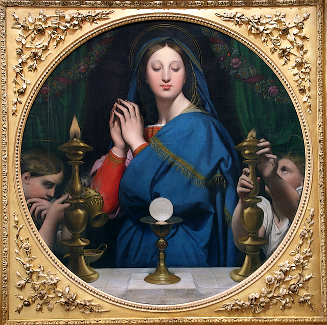 La Vierge adorant l'hostie - De Jean Auguste Dominique Ingres