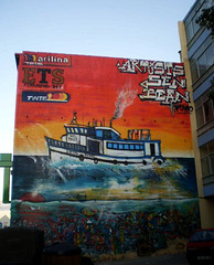 Boat mural.