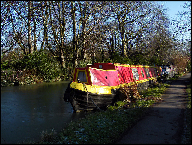 red boat on the canal