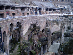 A view over former underground of Colosseum.