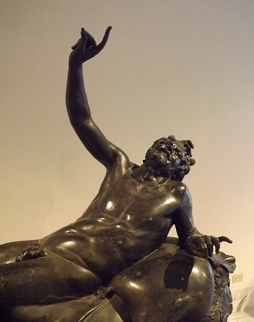 Detail of the Drunken Satyr from the Villa dei Papiri in the Naples Archaeological Museum, June 2013