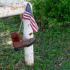 American Flag and Boot, D'Hanis, Texas