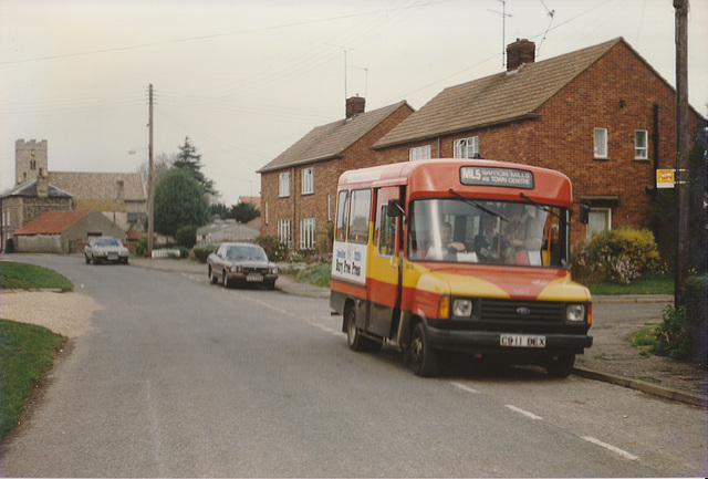 Eastern Counties TH911 (C911 BEX) in Barton Mills - 24 Oct 1988