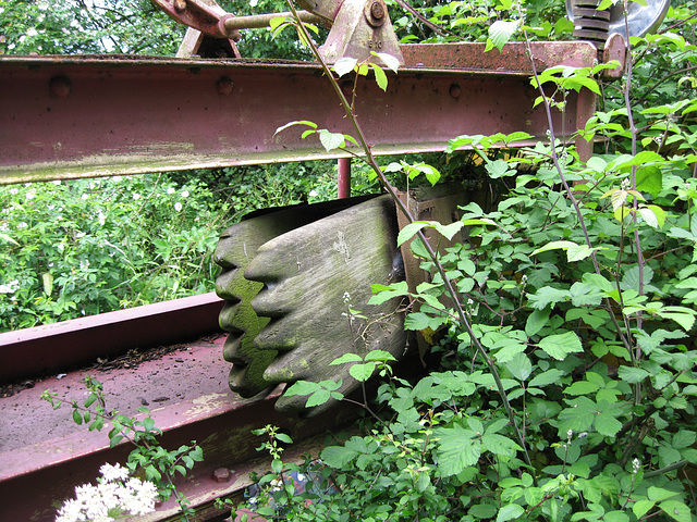 Old farm machinery on the footpath to Higham on the Hill, from the Ashby Canal