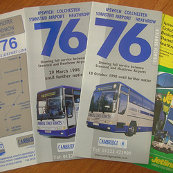 Cambridge Coach Services service 76 timetable covers