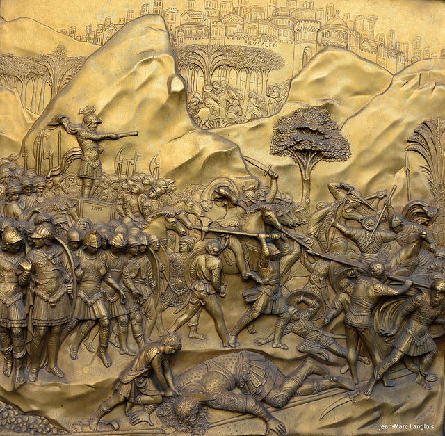 Battistero - Porte du Paradis de Lorenzo Ghiberti (porte est) - Histoire de David et Goliath