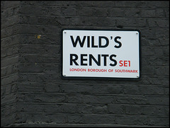 Wild's Rents street sign