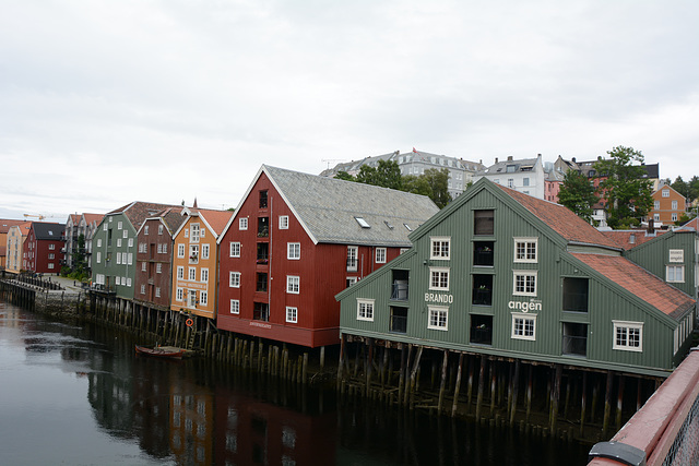 Norway, Old Town of Trondheim, Houses of the Right Bank of the Nidelva River