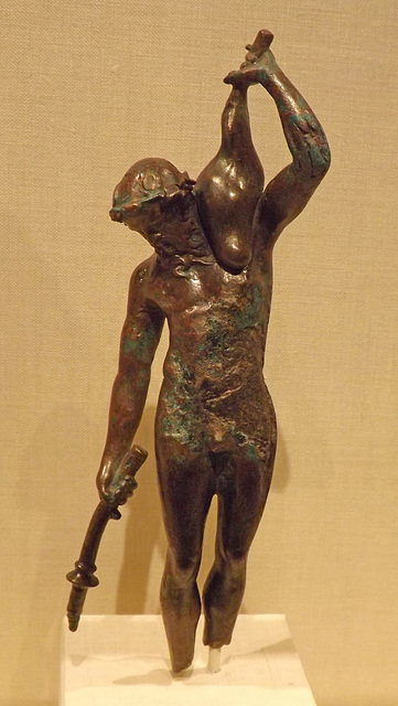 Bronze Statuette of a Satyr with a Torch and Wineskin in the Metropolitan Museum of Art, February 2013