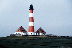 Leuchtturm Westerheversand 1990 -von der Sonnenseite