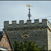 church clock and weather vane