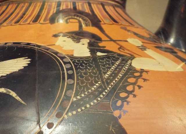 Detail of a Panathenaic Amphora Attributed to the Kleophrades Painter in the Metropolitan Museum of Art, April 2017