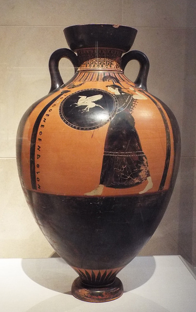 Panathenaic Amphora Attributed to the Kleophrades Painter in the Metropolitan Museum of Art, April 2017