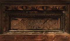 Detail from the Elizabethan fireplace Helmsley Castle