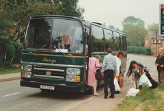 Barry's Coaches CFX 320T in Lower Brailes - 3 Jun 1993