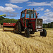 Massey Ferguson 590 & Claas combine harvester.