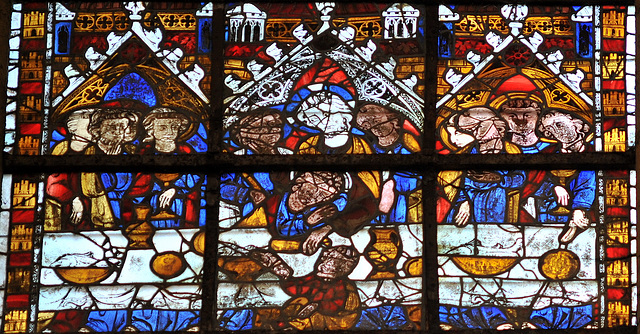 La Cène - Haut vitrail de l'église St-Pierre de Chartres