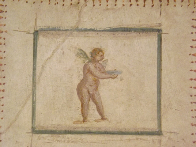 Detail of a Panel from a Cubiculum in the House of Joseph II in Pompeii in the Naples Archaeological Museum, July 2012