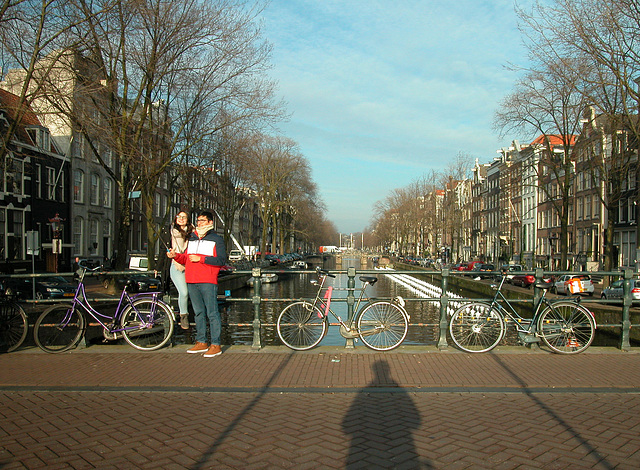 2 Selfies an der Prinsengracht, Amsterdam