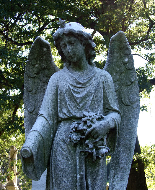 Angel with a Broken Hand in Greenwood Cemetery, September 2010