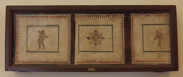 Panels from a Cubiculum in the House of Joseph II in Pompeii in the Naples Archaeological Museum, July 2012