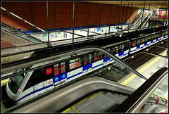 Lines. Metro station Moncloa, Madrid