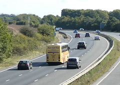 Dan's Coach Travel L872 SGW on the A11/A14 near Newmarket - 1 Sep 2019 (P1040285)