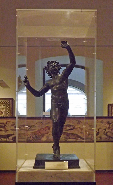 Bronze Faun from the House of the Faun in Pompeii in the Naples Archaeological Museum, July 2012