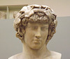 Detail of a Marble Bust of Antinous in the British Museum, May 2014