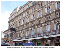 Charing Cross Station & Hotel east end of north facade 25 9 2023