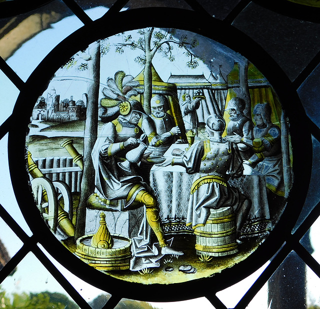 Stained Glass Roundel with Ben-Hadid and the Siege of Samaria in the Cloisters, October 2017