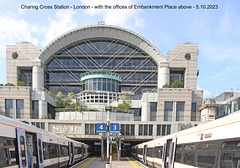 Charing Cross Station and Embankment Place 25 9 2023