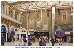 Charing Cross Station concourse looking east 25 9 2023