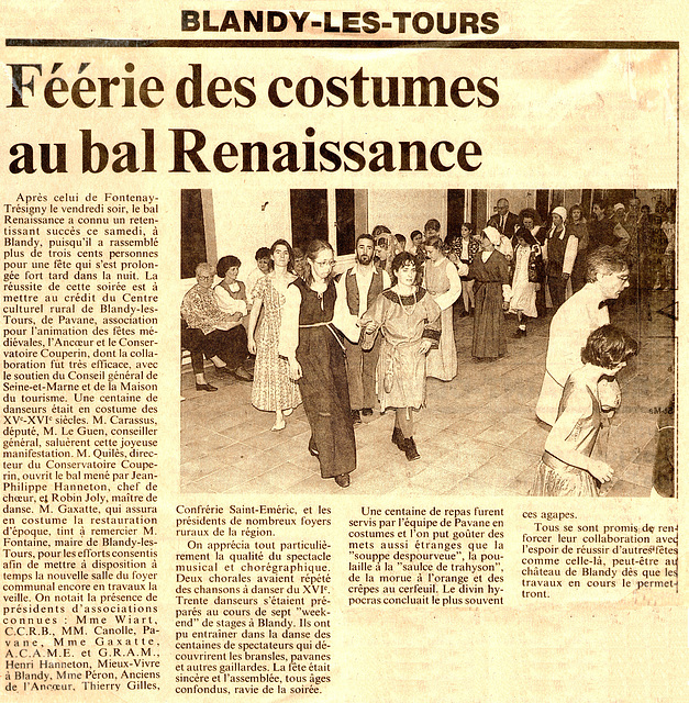 Bal Renaissance à Blandy-les-Tours le 25 mai 1996