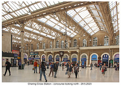 Charing Cross Station concourse looking north - 25 9 2023