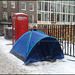 urban camping in a cold March