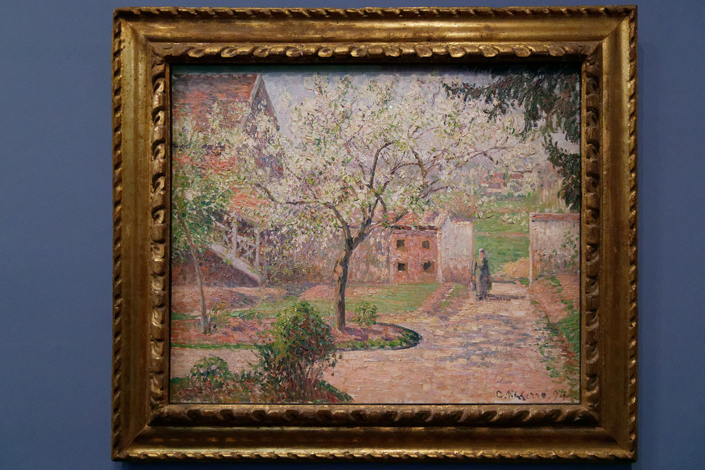 "Pruniers en fleur à Eragny" (Camille Pissarro - 1894)