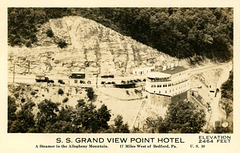 Grand View Ship Hotel: A Steamer in the Allegheny Mountains—Aerial View