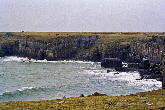 Looking westward from St Govan's Head (Feb 1995 scan)