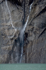 Chile, Small Waterfall from the Rock of Cirque of Towers of Paine