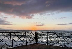 fenced sunset