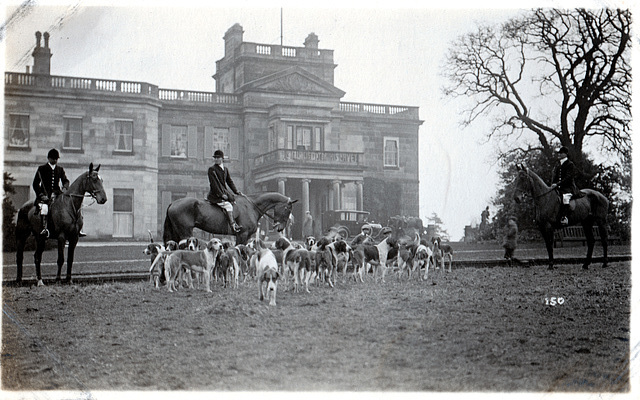 Dunstall Hall, Staffordshire a meeting of the hunt of 12th Feb 1921.